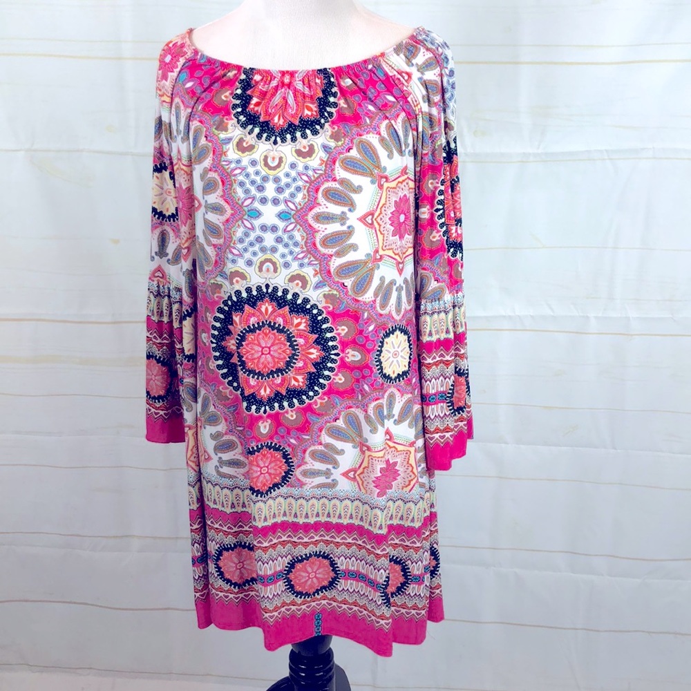 Dress 60’s Vibe Retro Bell Sleeve Wrinkle Free comfortable M